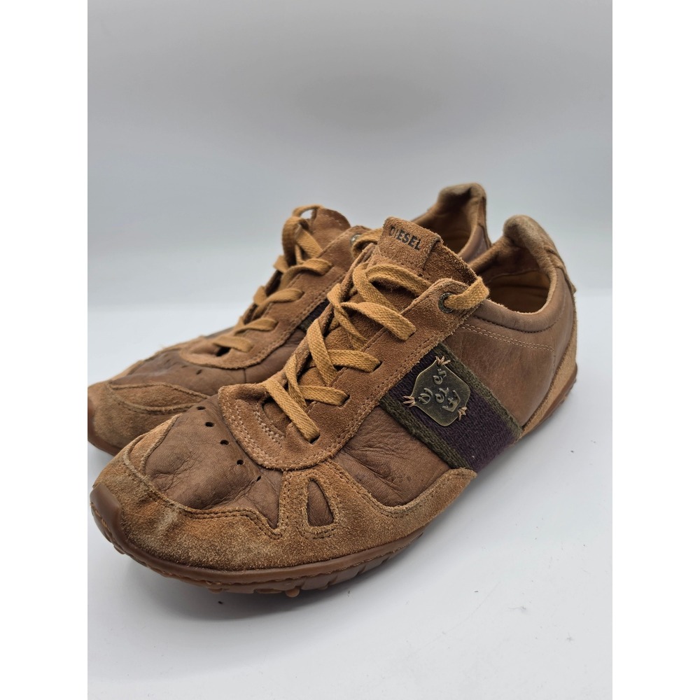 Diesel Kochi Y2K Mens Brown Leather Suede Low Top Sneakers US 11 101100023046